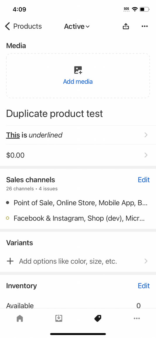 Duplicate product test