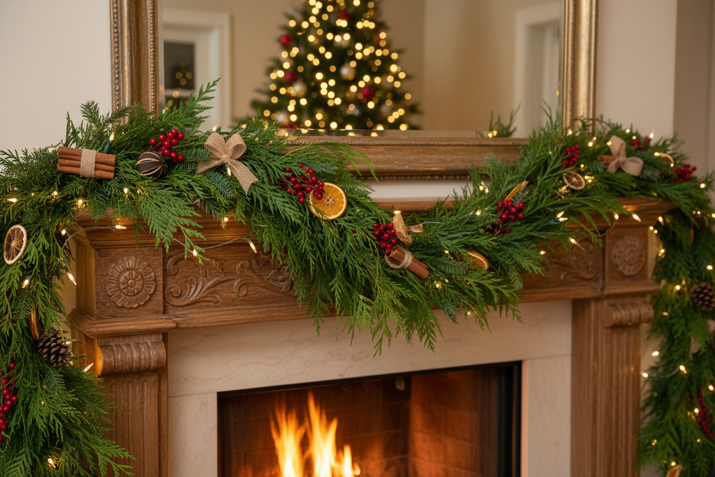 Garland on Mantel