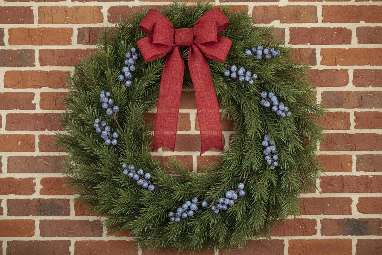 Holiday wreath with juniper berries
