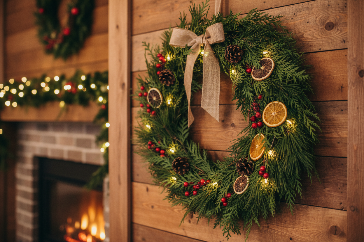 হাতে তৈরি ক্রিসমাস পুষ্পস্তবক