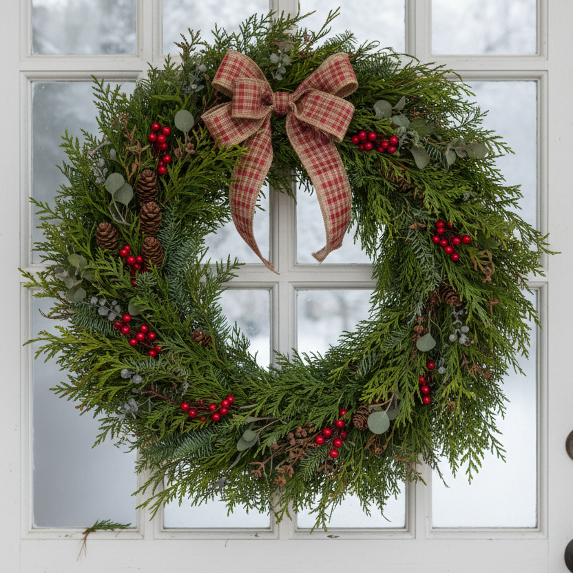 হাতে তৈরি ক্রিসমাস পুষ্পস্তবক