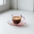 Pink Glass Espresso Cup Set